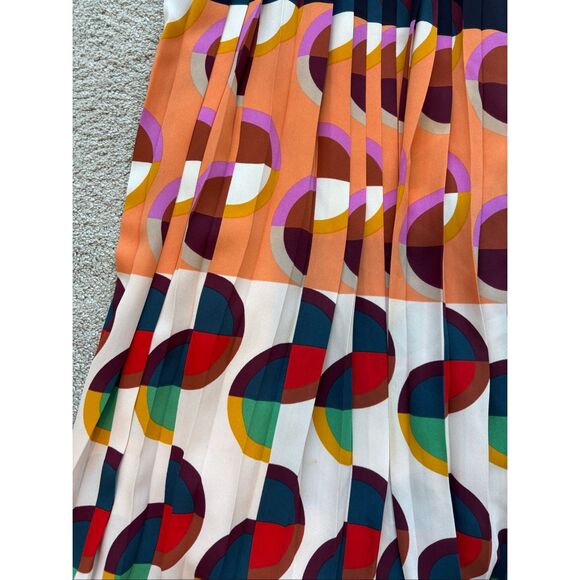 NWOT J Crew 365 Pleated midi skirt in art deco print, Sz 00, $295 - Picture 4 of 9